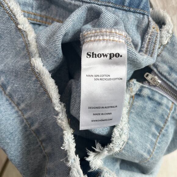 Showpo Ellyza Denim Wrap Skort Size 8 - Picture 4 of 7